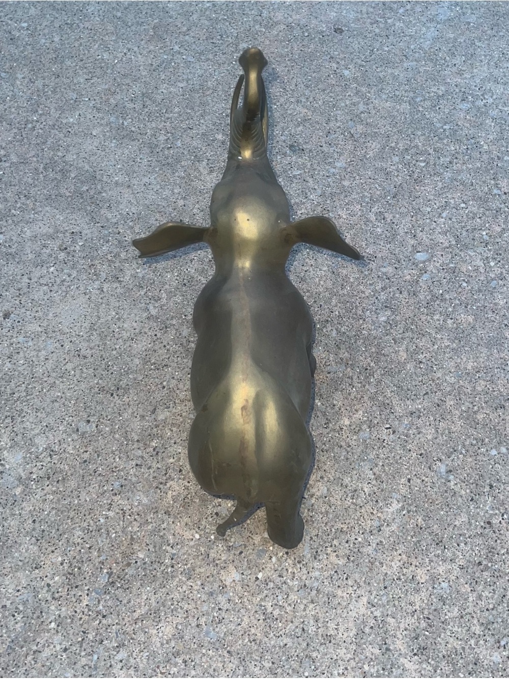 Brass Elephant Figurine with Trunk Up - Picture 3 of 5